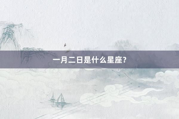 一月二日是什么星座？