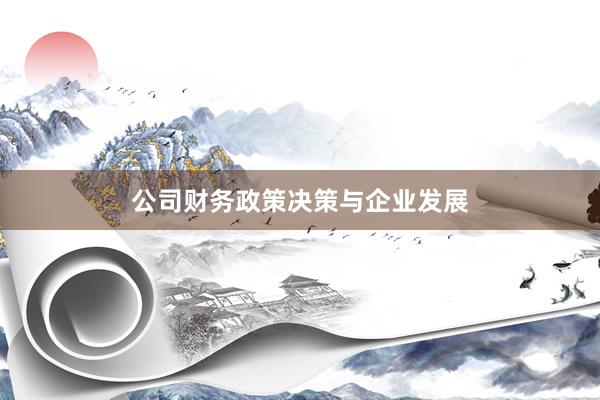 公司财务政策决策与企业发展